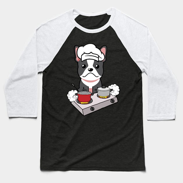 Funny french bulldog is cooking Baseball T-Shirt by Pet Station